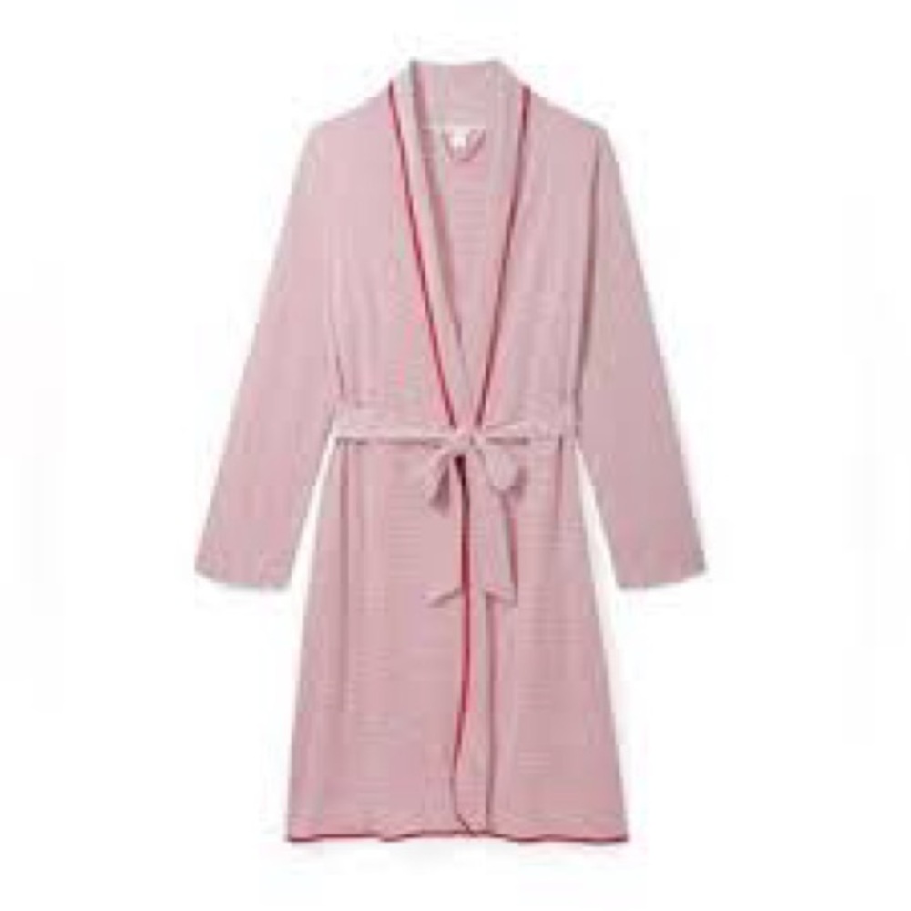 Lake Pima Cotton Robe Red and White Stripe - Small
